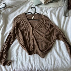 brown cropped sweater